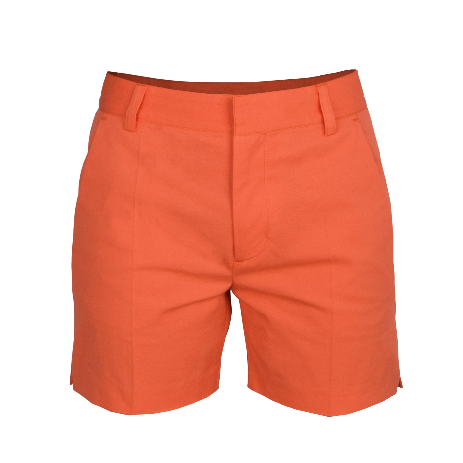 Yellow / Orange Classic Shorts With Side Slits, Upcycled Cotton, In Orange Small Blonde Gone Rogue