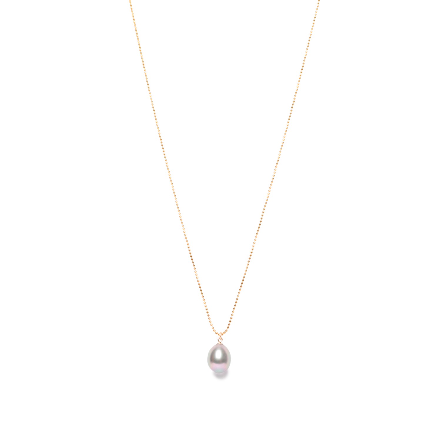 Women’s Grey / Gold Grey Pearl Drop Pendant Gold Chain Ora Pearls