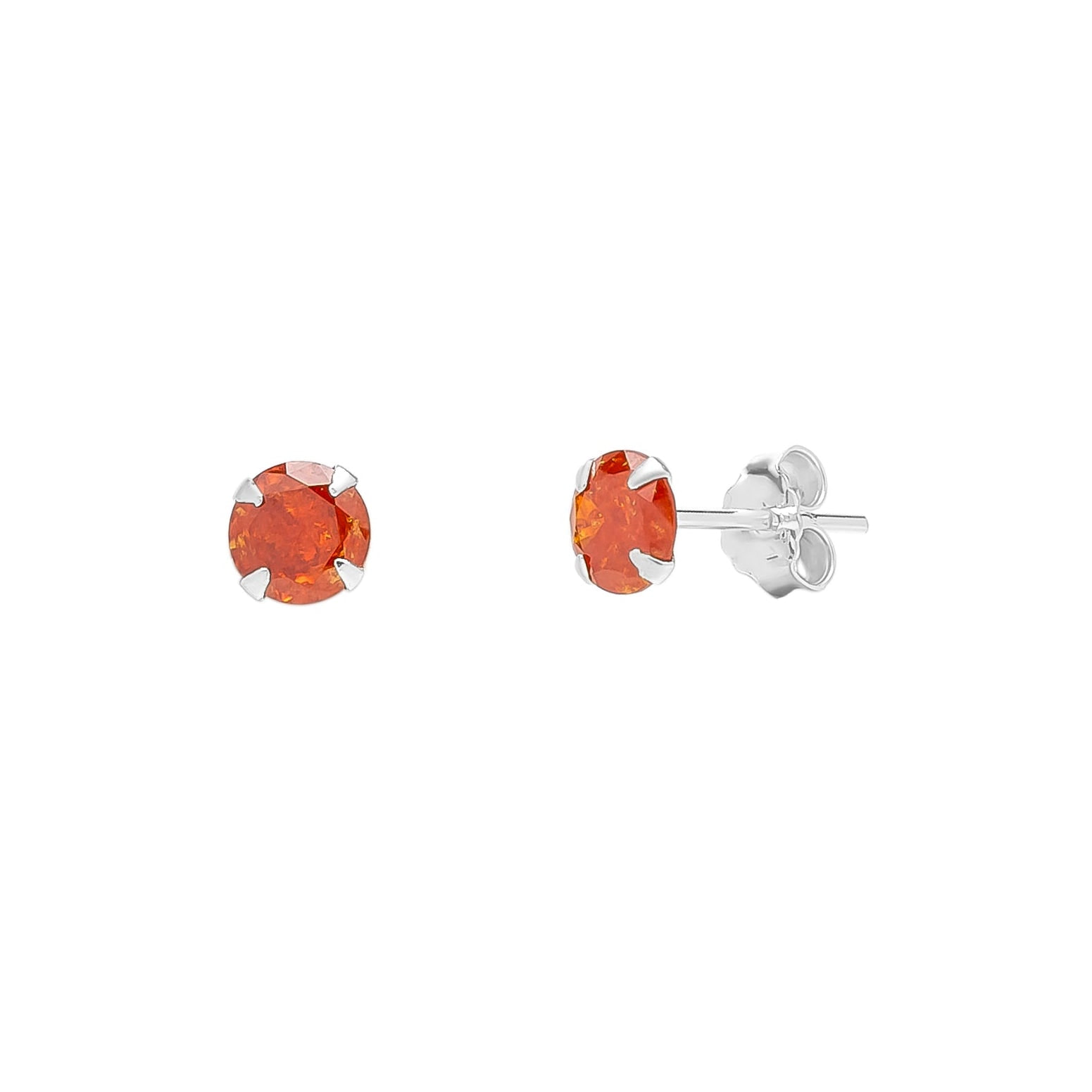 Spero London Women's Red / Silver Sterling Silver Glittering Red Stud Earring In Multi