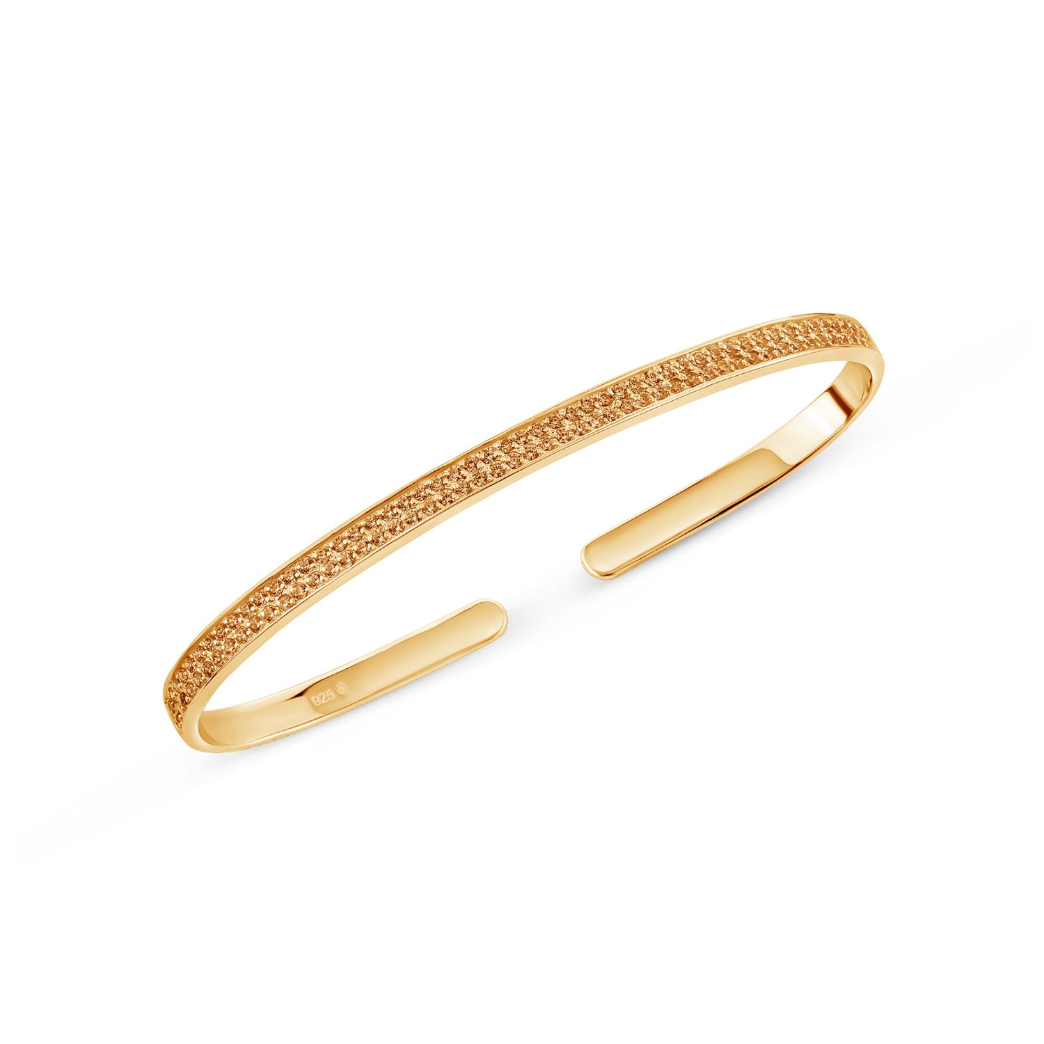 Sally Skoufis Women's Yellow / Orange Destiny Palm Cuff With Man Made Champagne Diamonds In 18k Gold Vermeil In Orange
