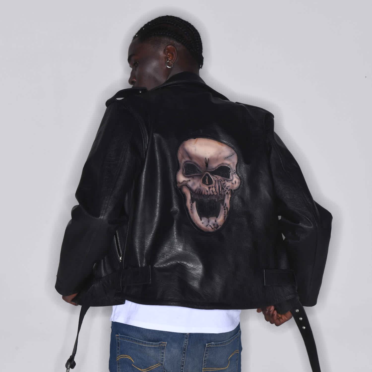 Skull Biker - Black Leather Jacket | ZastaStudio | Wolf & Badger