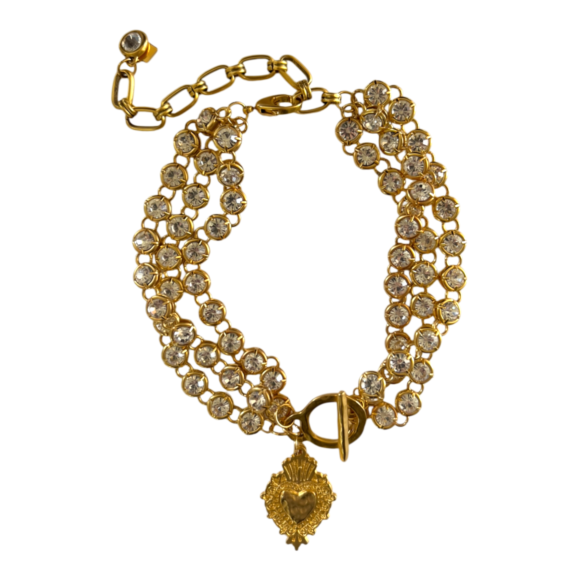 Sccollection Women's Gold Donatella Rhinestone Choker