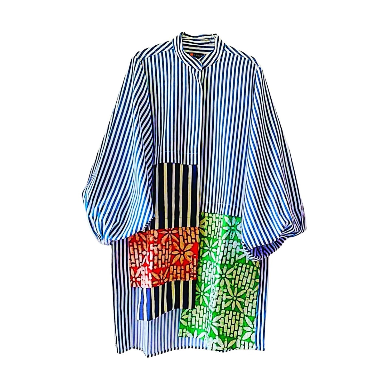 Xclamations Uk Women's Blue / White Shero Tunic - Blue And White Stripes In Blue/white