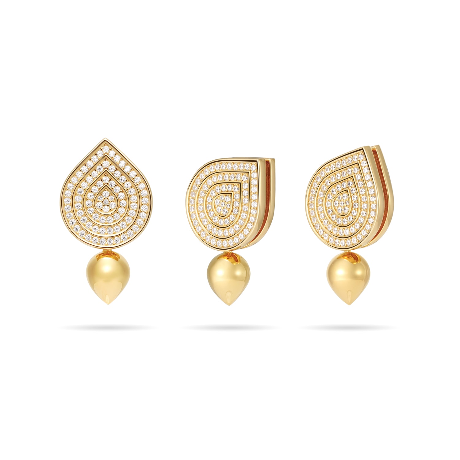 Meulien Women's Dancing Waterdrop Earrings - Gold