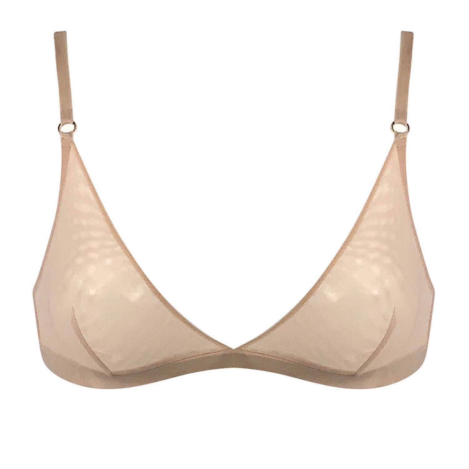 Intimates Soft Mesh Single Layer Triangle Bra in Chestnut