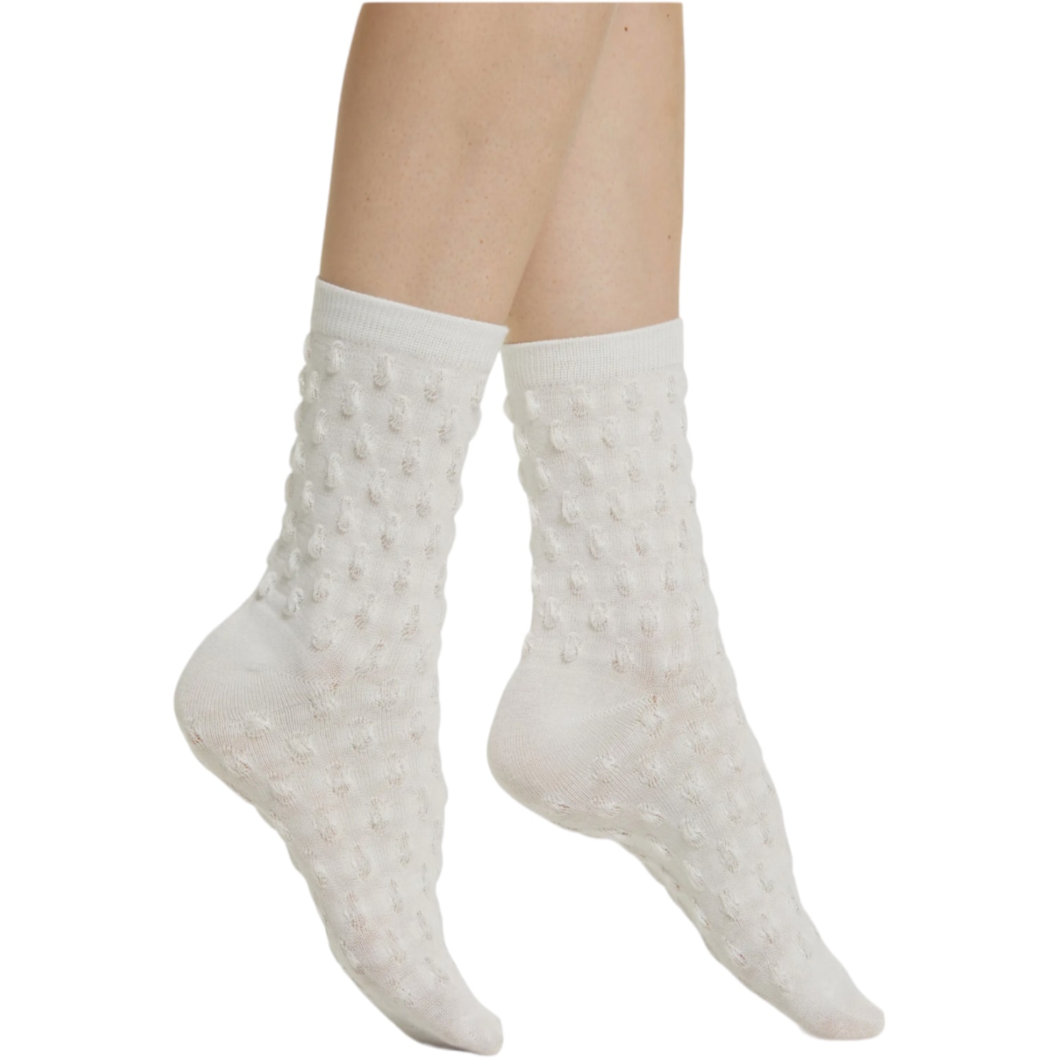 High Heel Jungle By Kathryn Eisman Women's Waffle Combed Cotton Socks - White In White