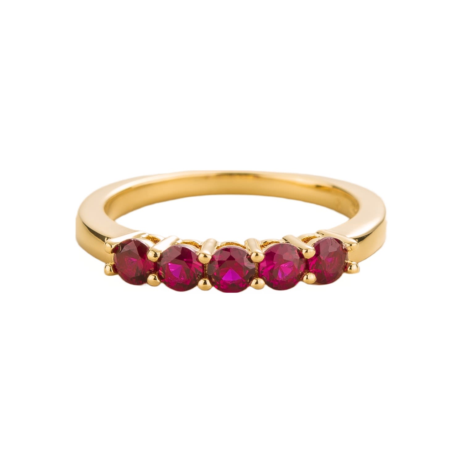 Women’s Red / Gold Paro Ring In Ruby Gemstones Juvetti