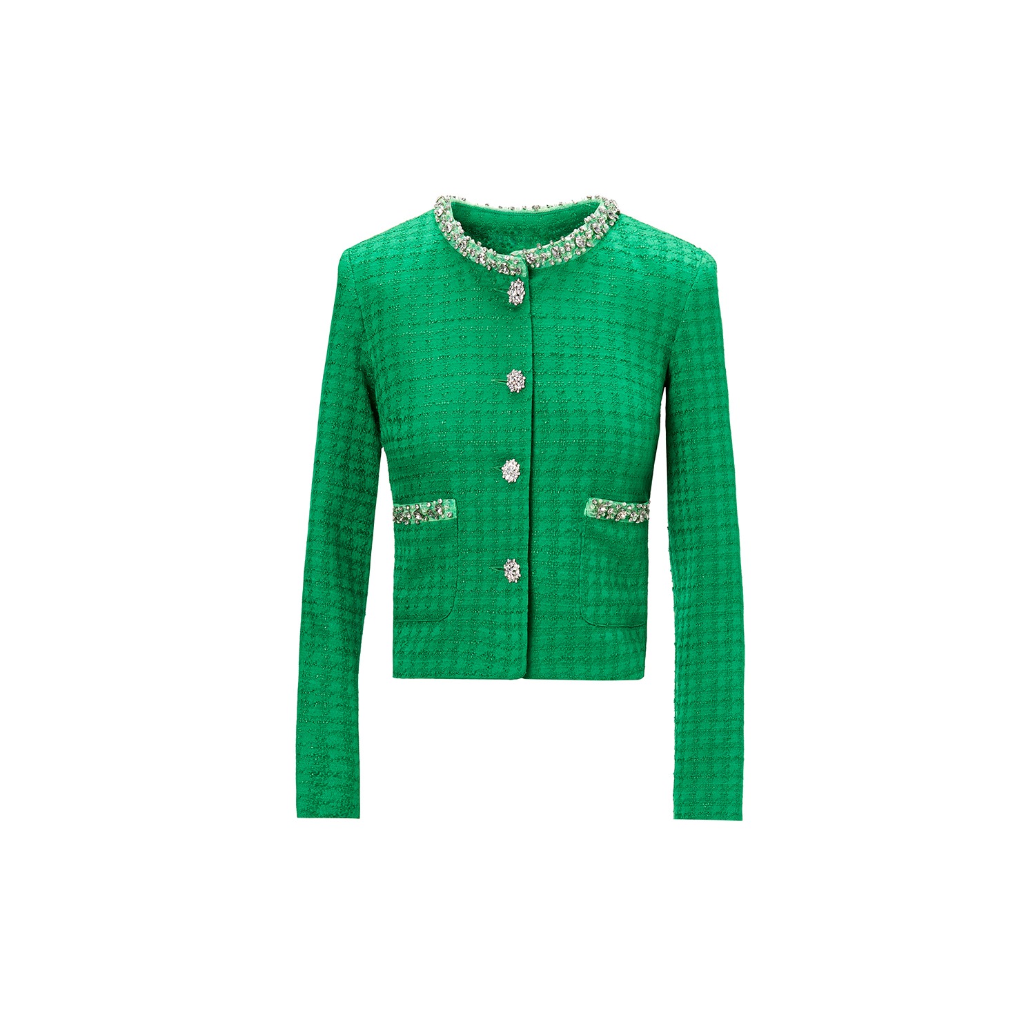 Green boucle jacket cheap