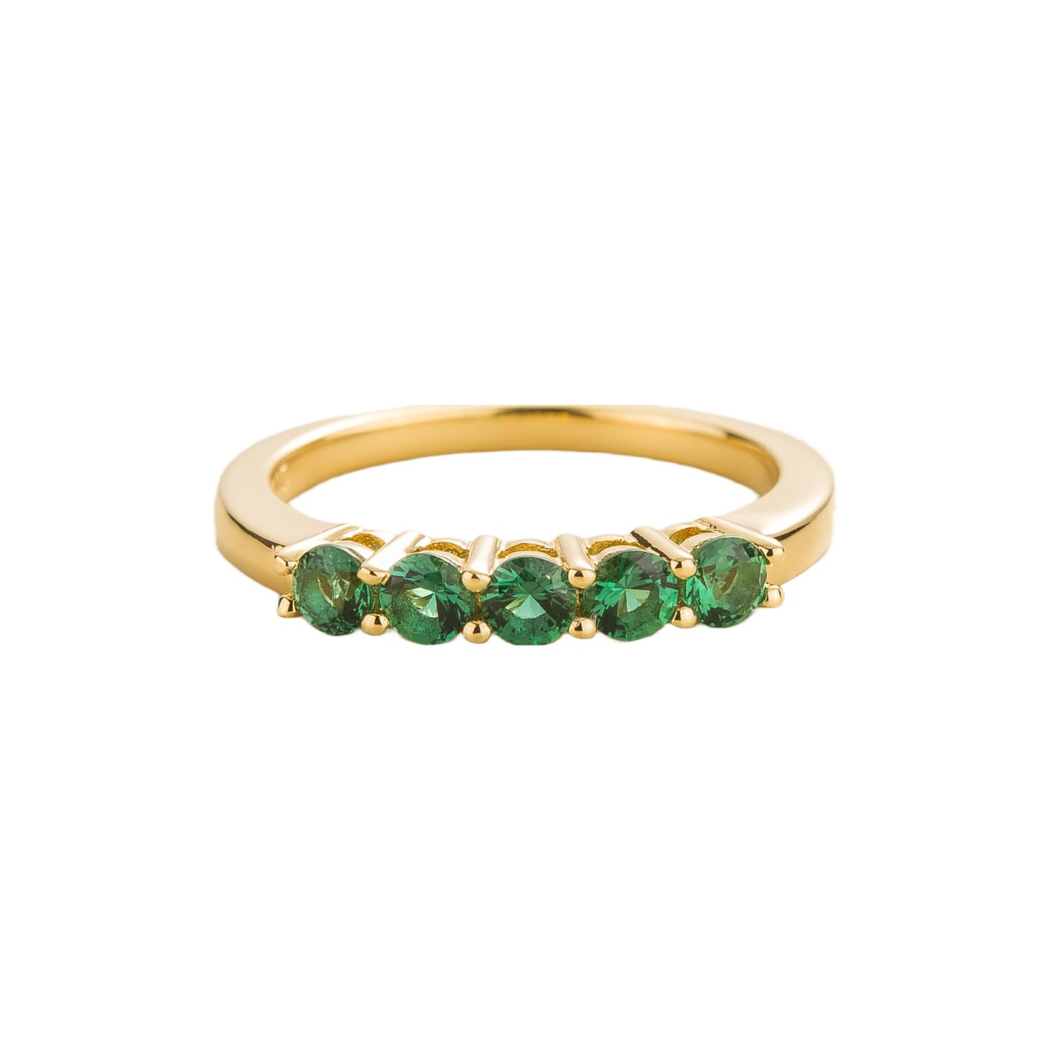 Juvetti Women's Green / Gold Paro Ring In Emerald In Multi