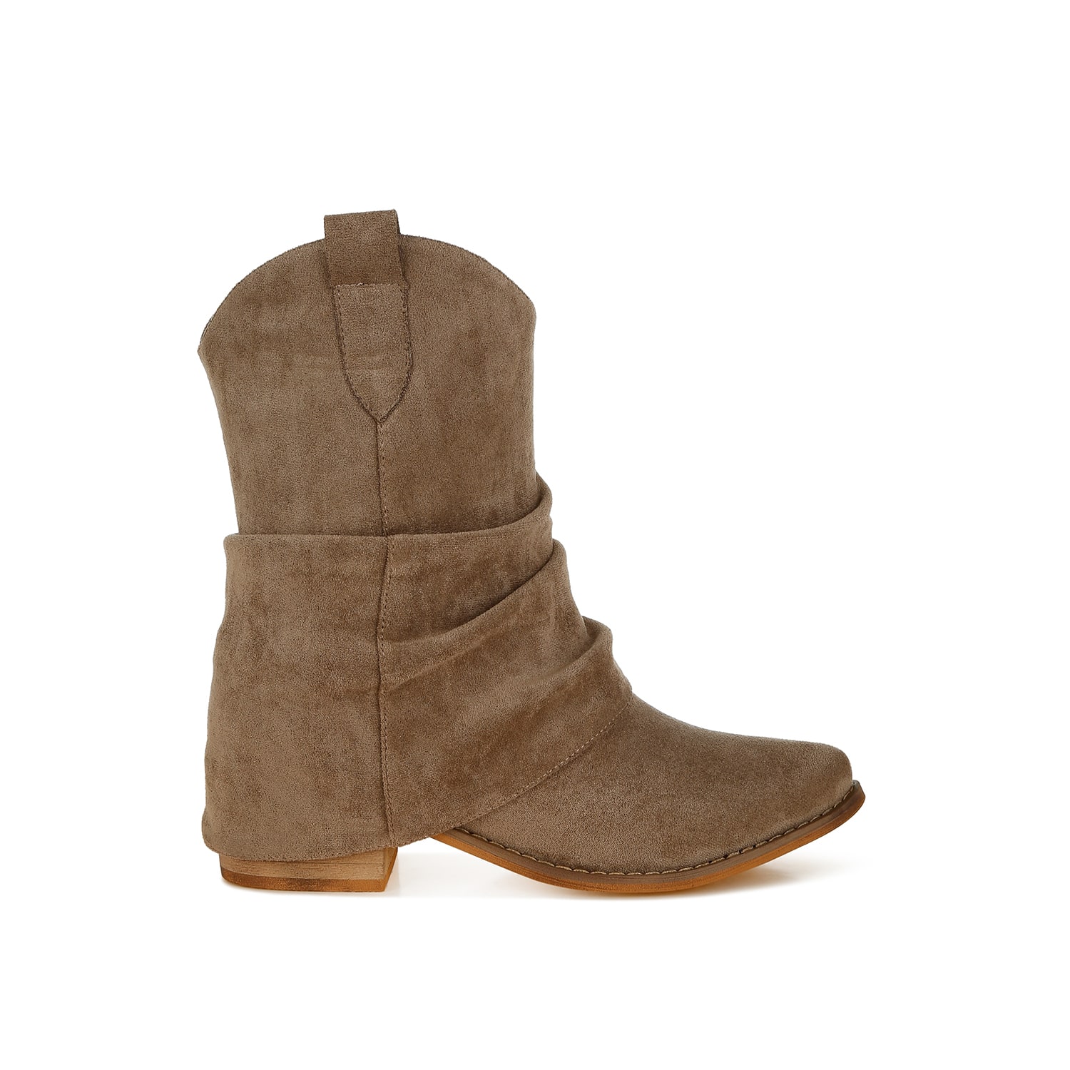 Rag & Co Women's Brown Bronco Slouchy Calf Boots In Taupe By