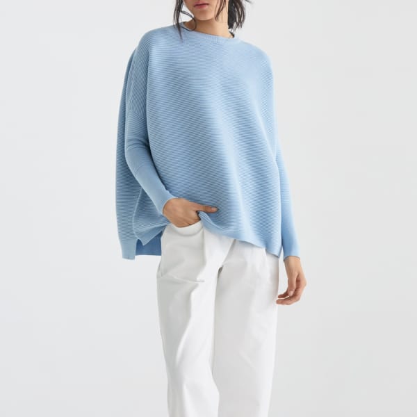 Paisie Ribbed Jumper In Sky Blue