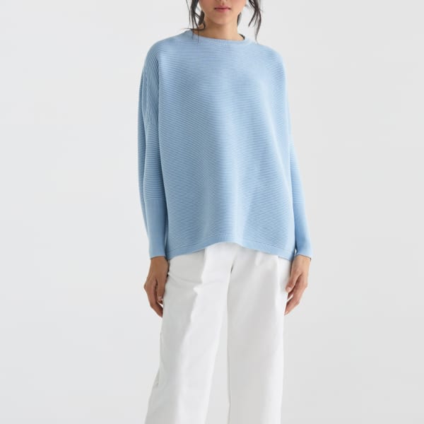 Paisie Ribbed Jumper In Sky Blue