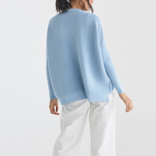 Paisie Ribbed Jumper In Sky Blue