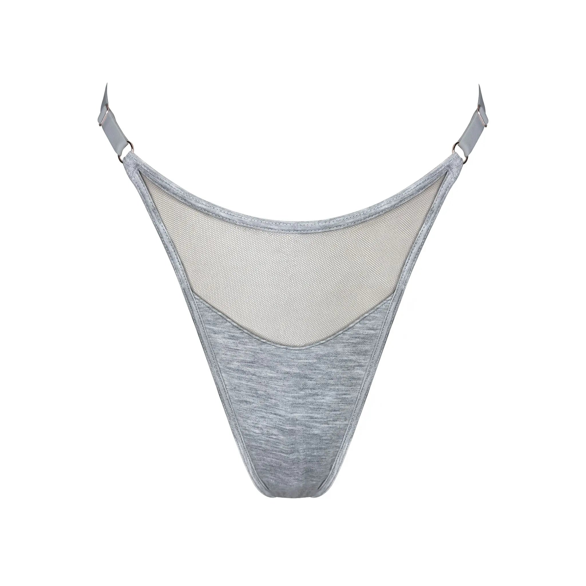 Monique Morin Lingerie Women's Grey Core Adjustable Thong Fog In Gray