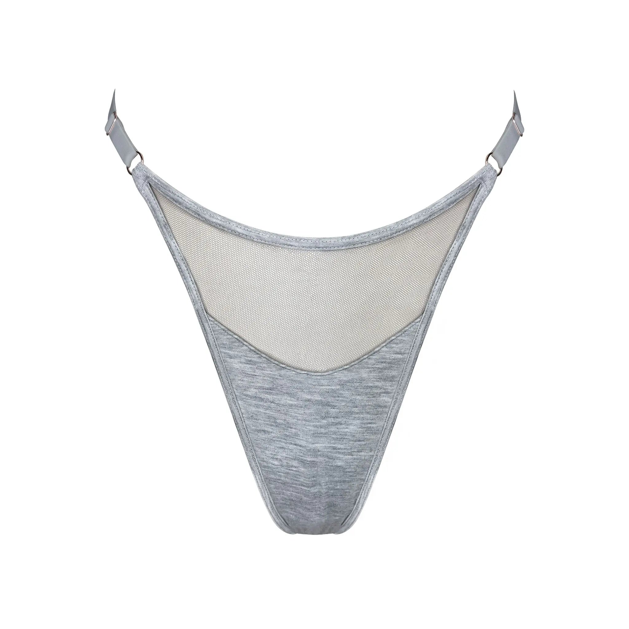 Monique Morin Lingerie Women's Grey Core Adjustable Thong Fog In Grey