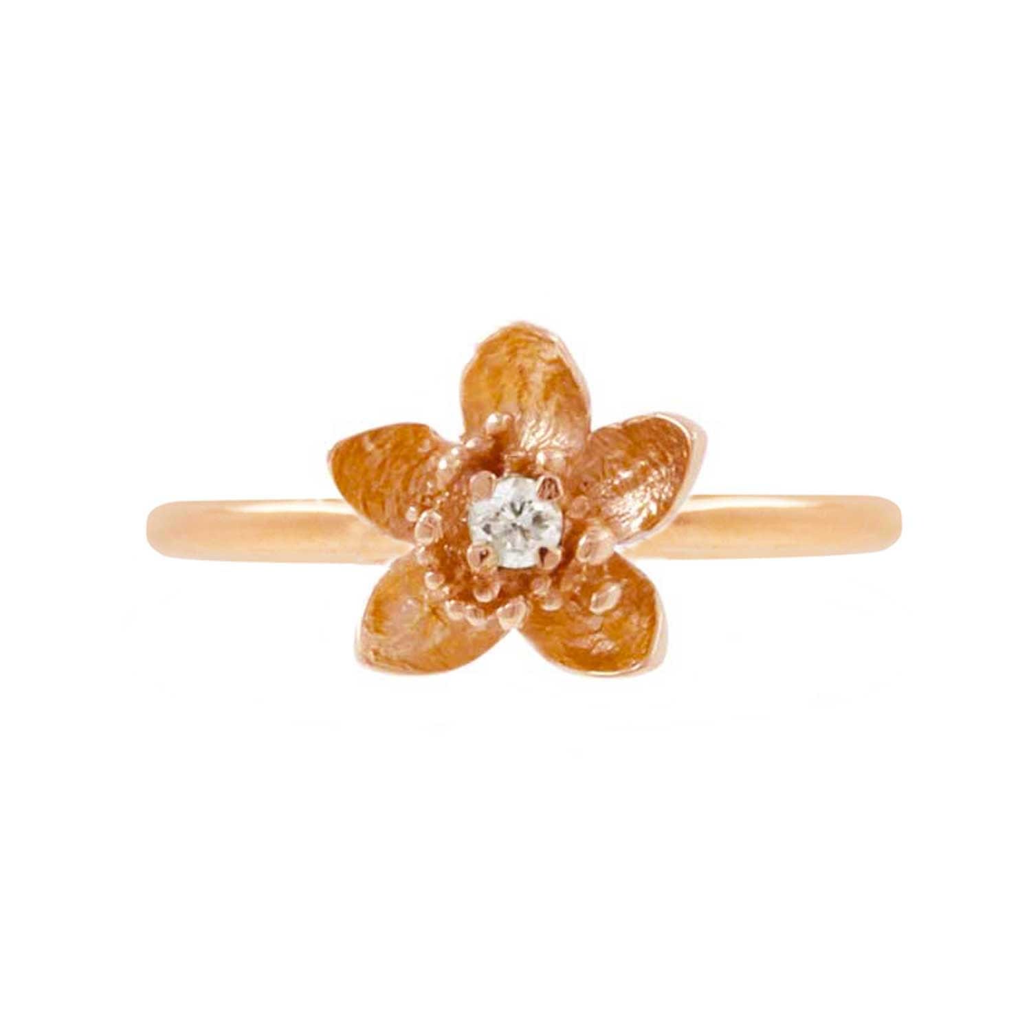 Lee Renee Women's Diamond Cherry Blossom Ring - Rose Gold In Gold