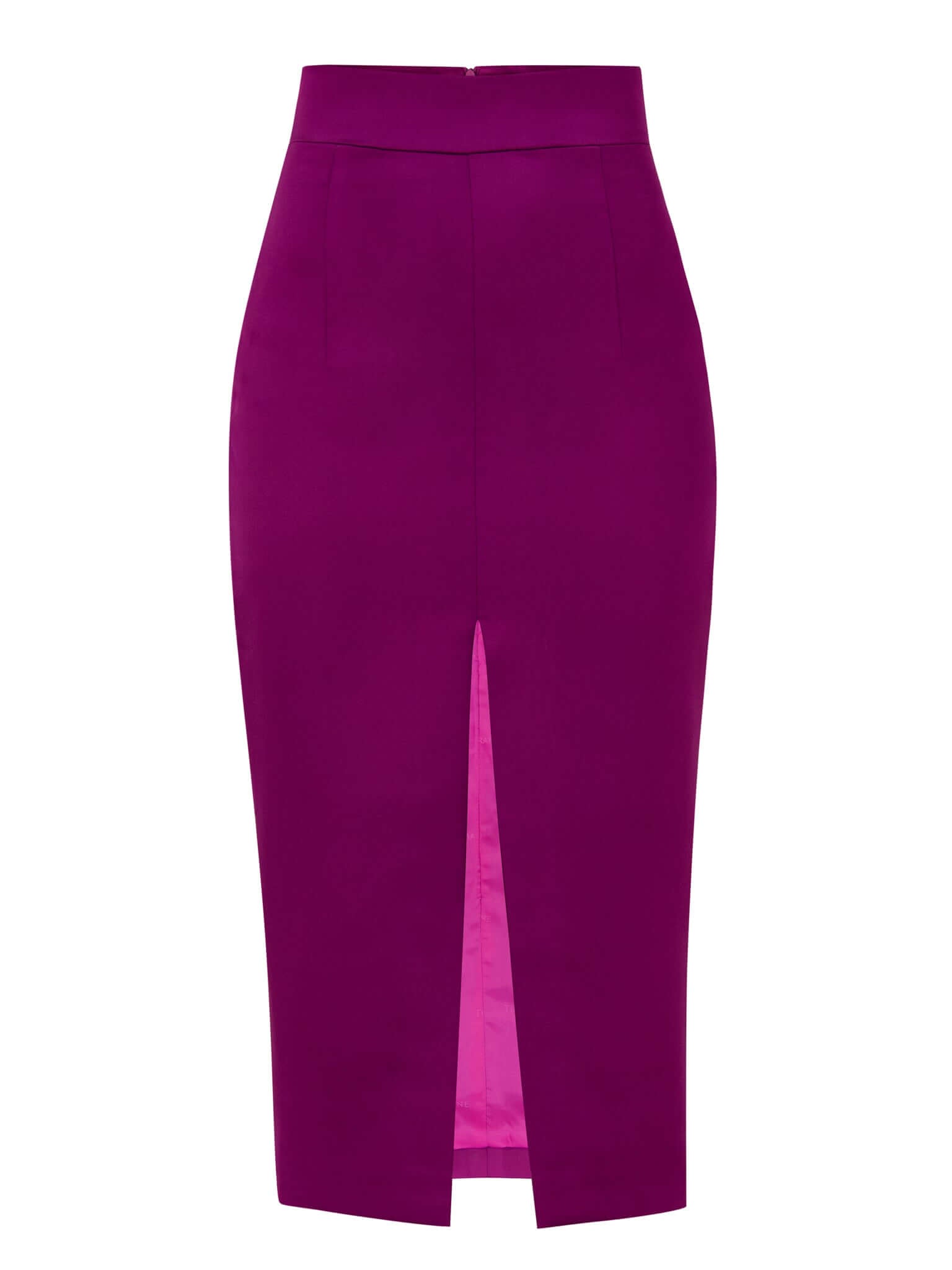 Women’s Pink / Purple Edge Of Desire High-Waist Pencil Midi Skirt - Purple Xxs Tia Dorraine