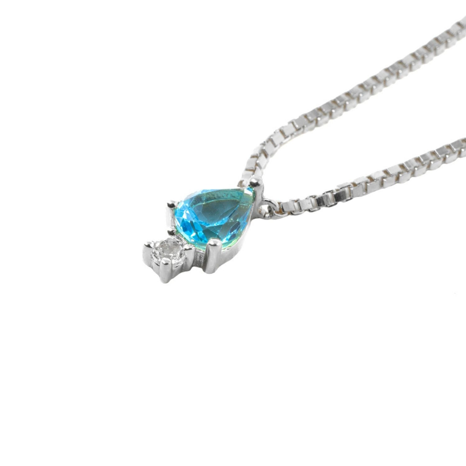 Women’s Atarah Necklace- Blue Topaz & White Topaz- Silver Nasi Silver