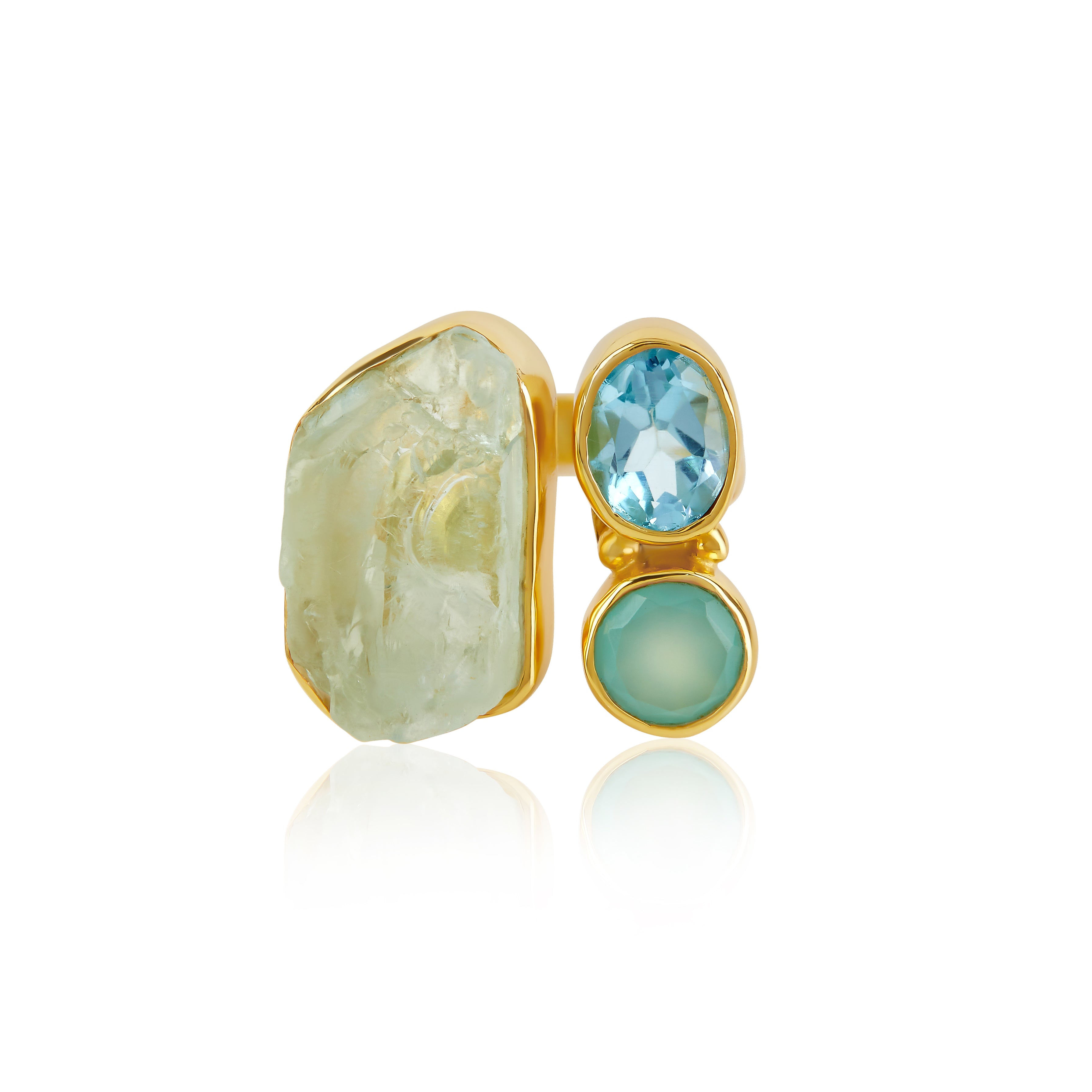 Gem Bazaar Jewellery Women's Gold / Blue Sea, Sky & Water In Gold In Multi