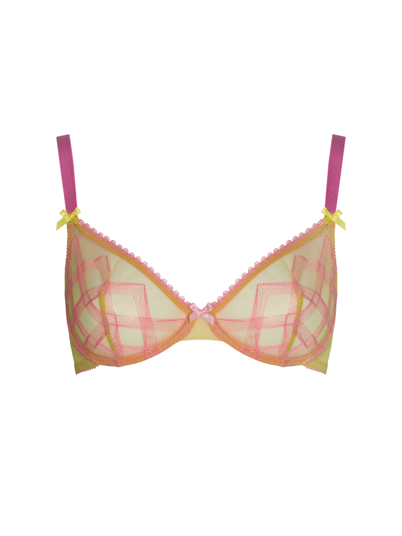 Bonbon Lingerie Women's Echo Underwired Bra In Green/orange/pink