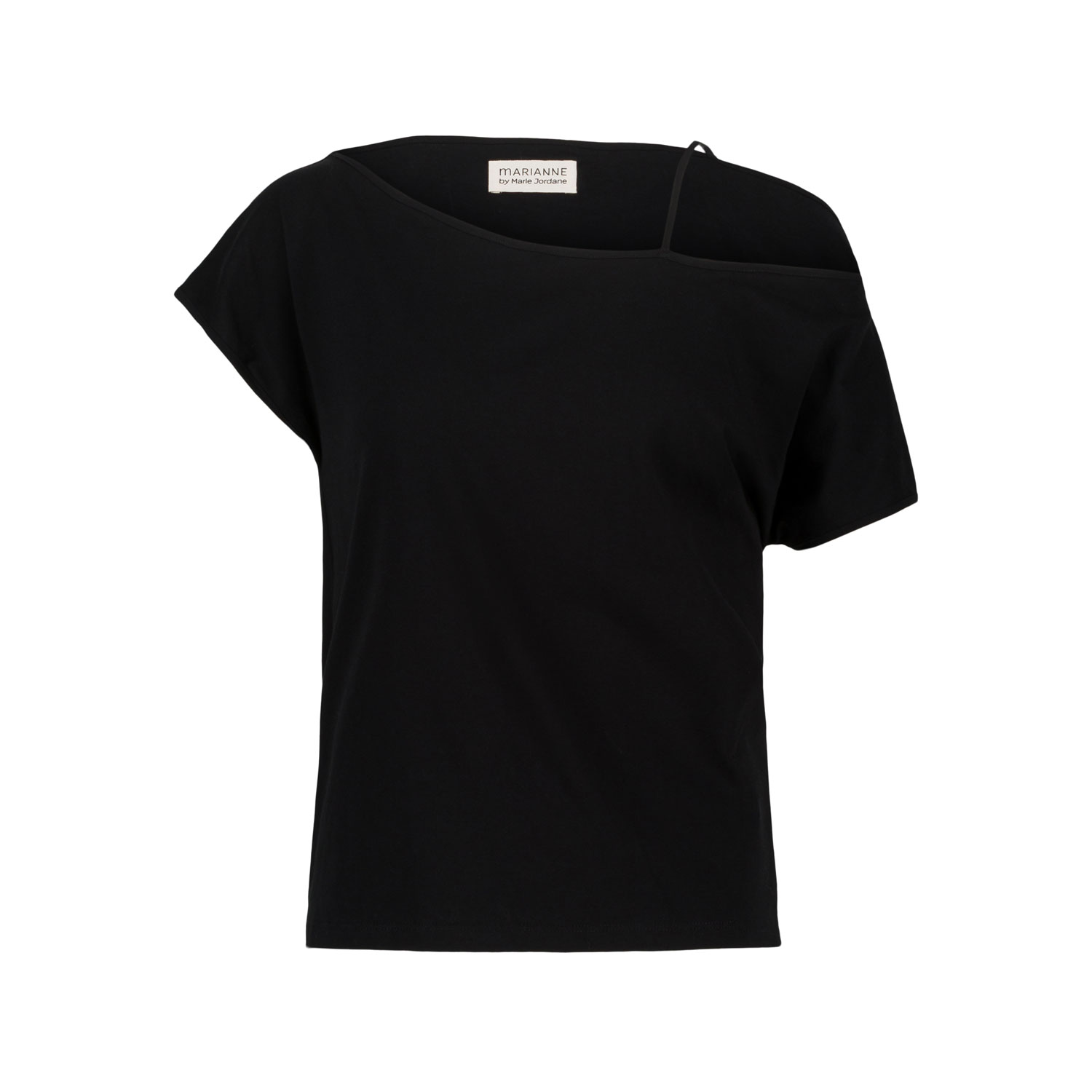 Marianne By Marie Jordane Women's Michele Asymmetrical Tee Shirt Black In Black