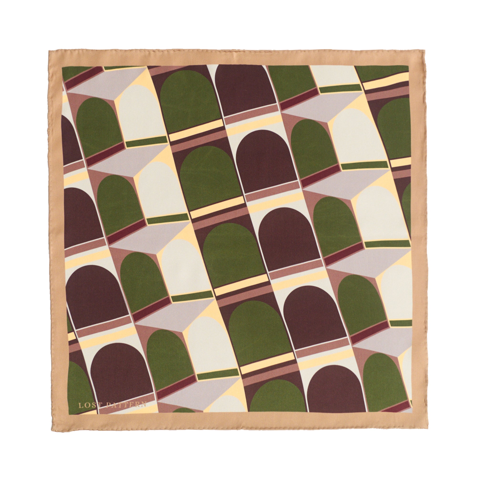 Lost Pattern Nyc Men's Modular Silk Pocket Square - Green In Green