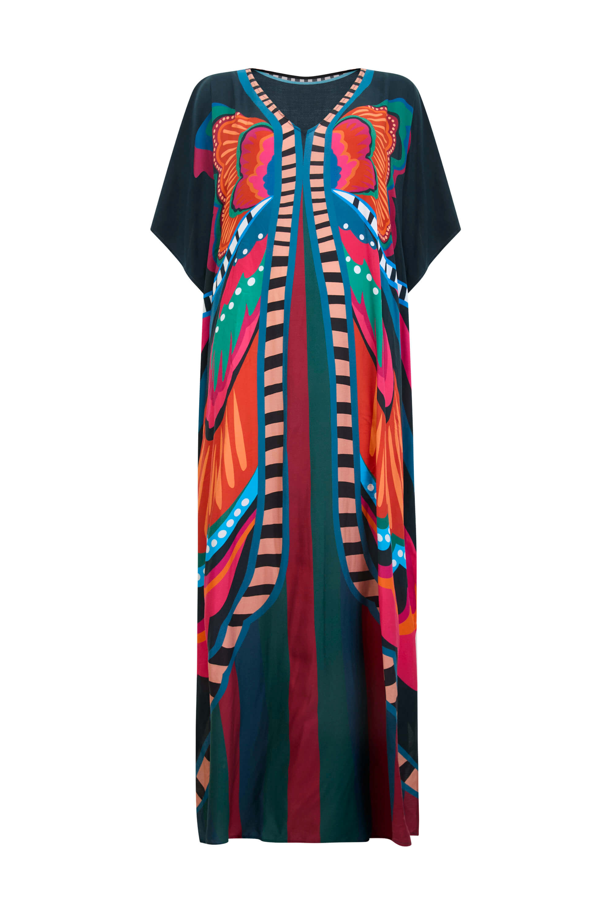 Women’s Butterfly Detail Maxi Kaftan One Size James Lakeland