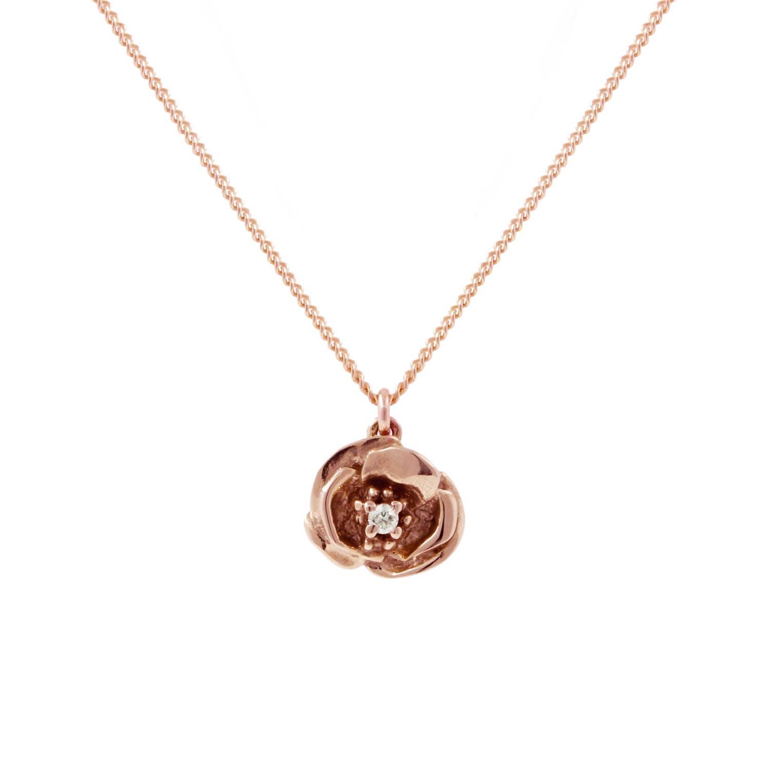 Women’s Poppy Diamond Necklace - Rose Gold Vermeil Lee Renee