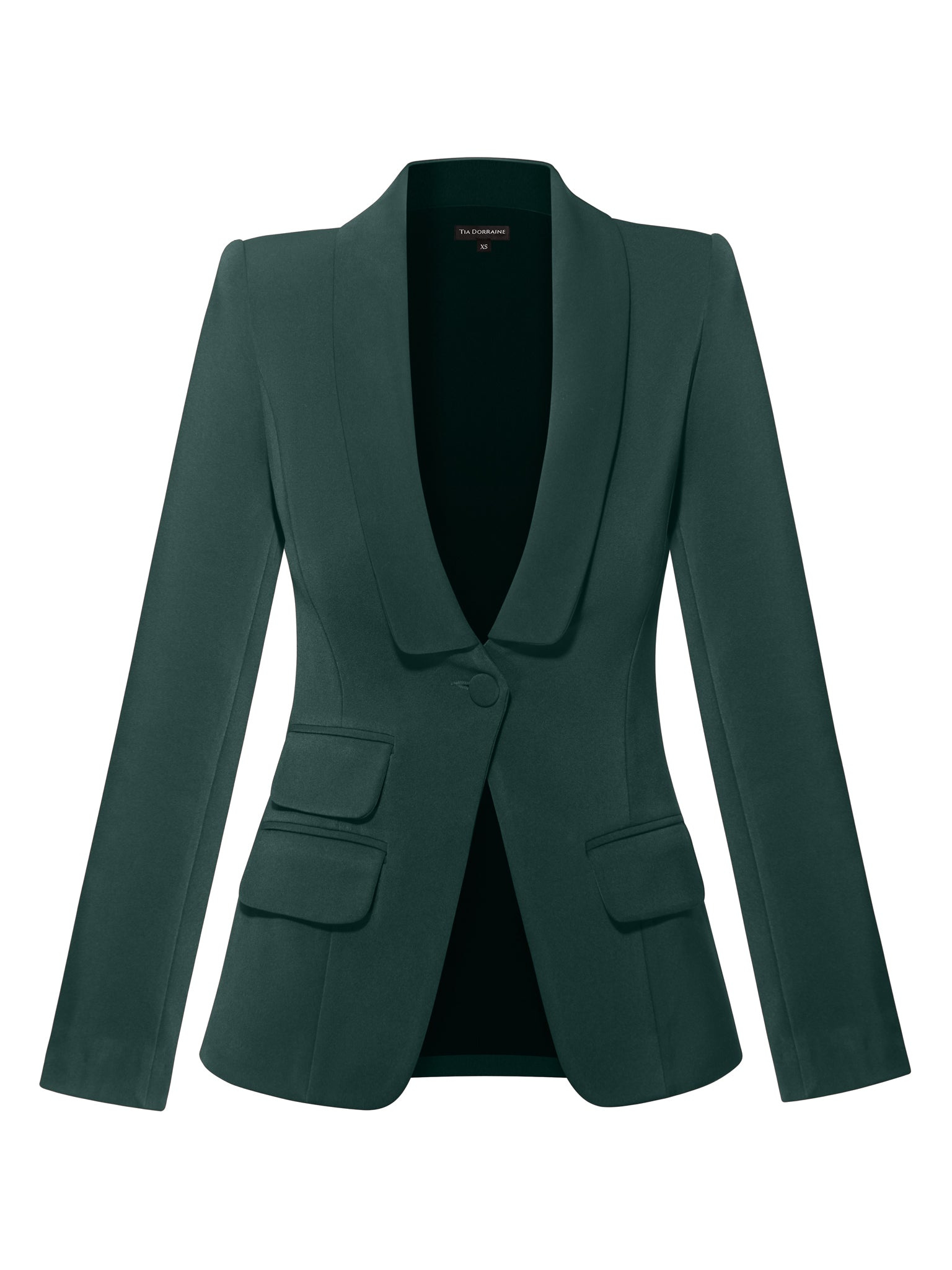 Women's Vision Timeless Single-Breasted Blazer - Dark Green | Extra Small | Tia Dorraine