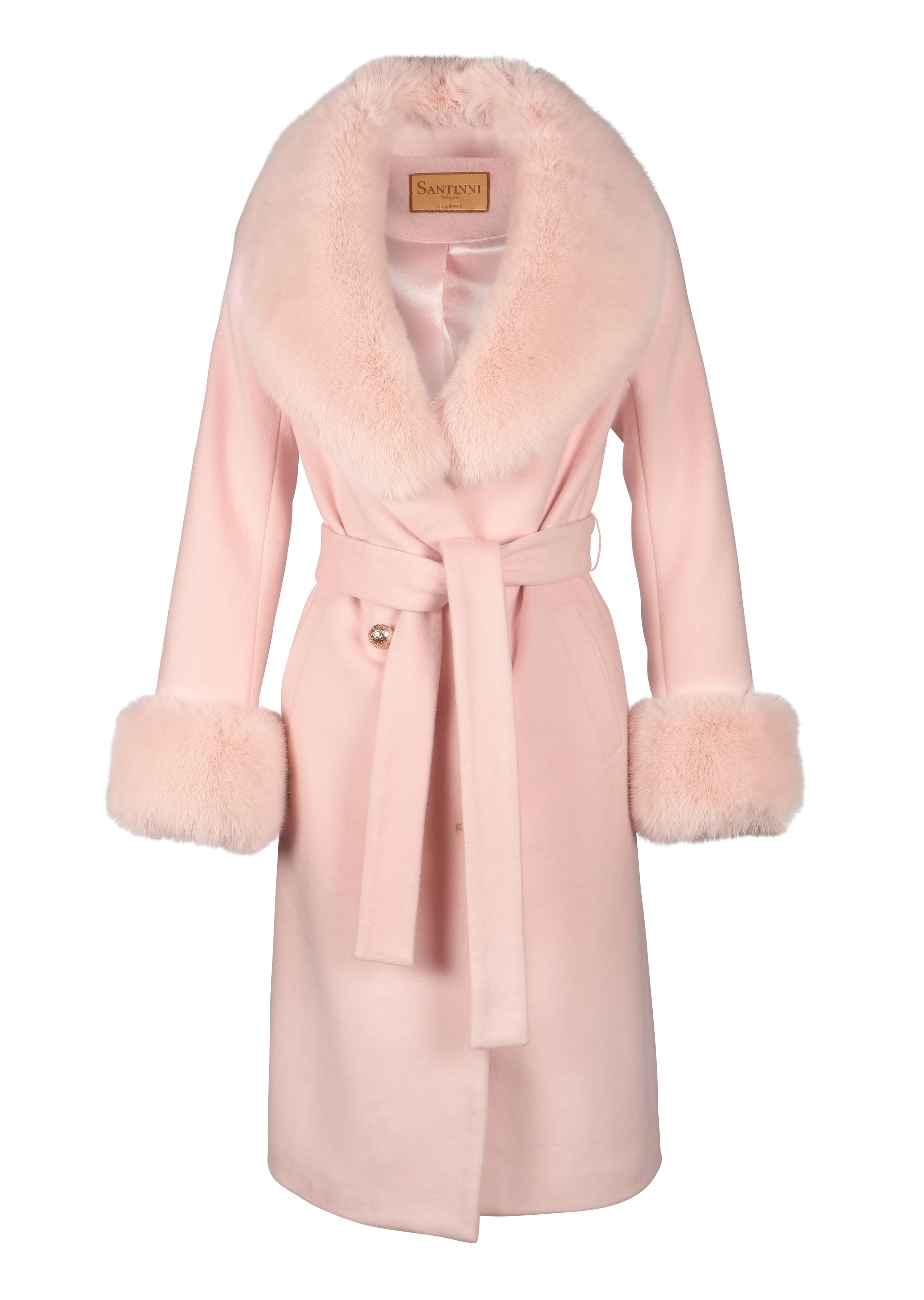 Marlene' 100% Cashmere & Wool Coat In Rosa | Santinni | Wolf & Badger