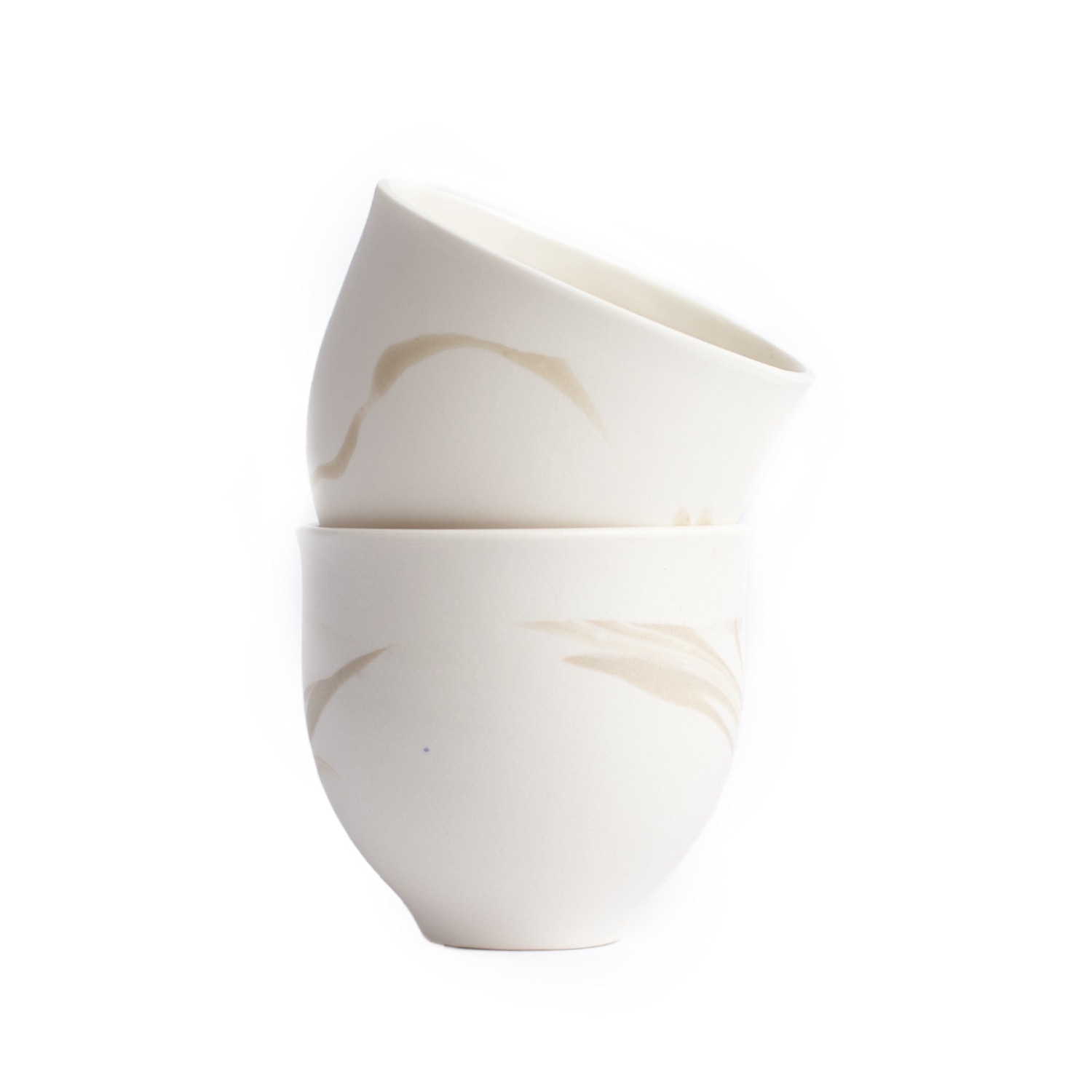 Brown / Neutrals / White Small Marbled Tumbler - Taupe Michelle Williams Ceramics