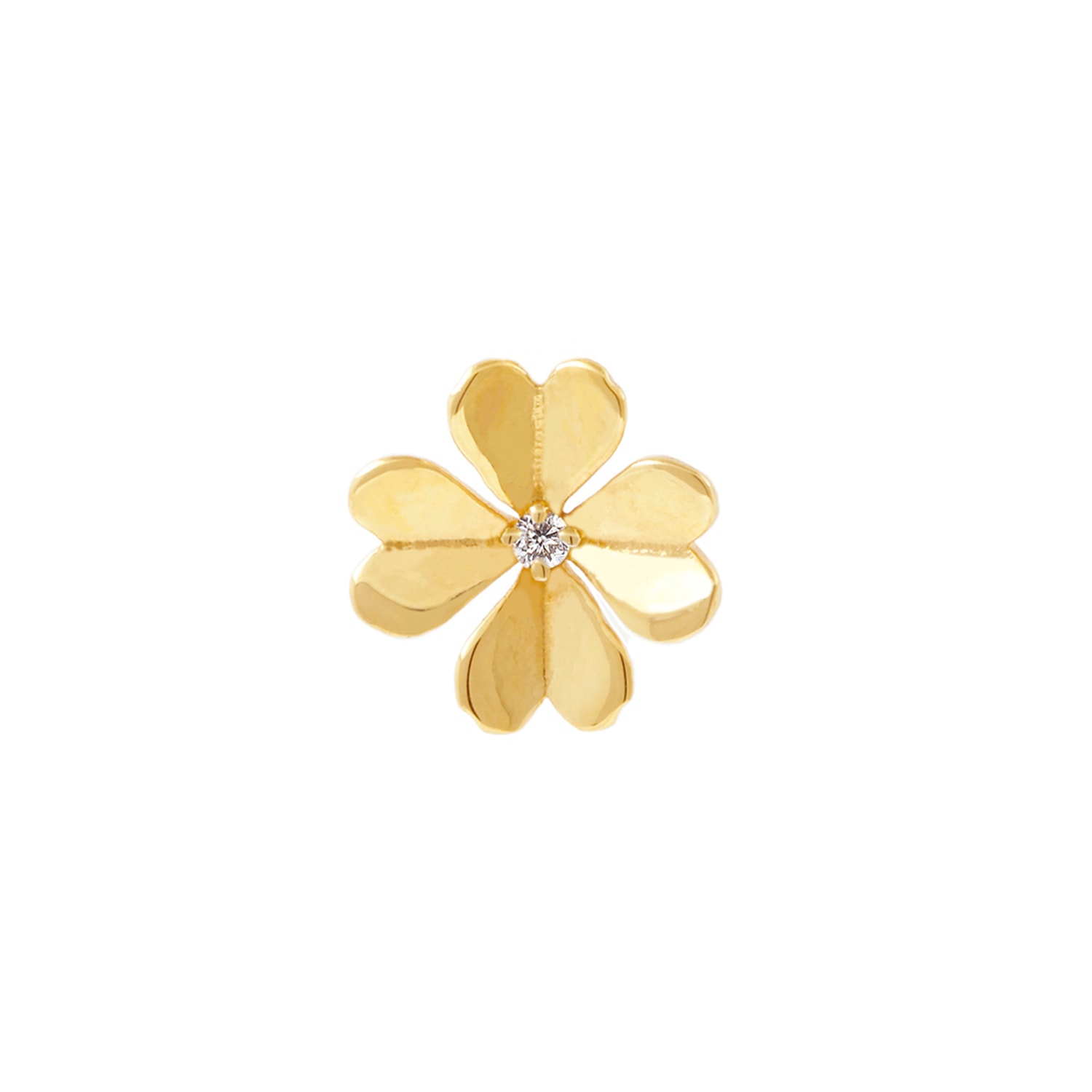 Lee Renee Men's Diamond Lucky Clover Lapel Pin – Gold In Gold
