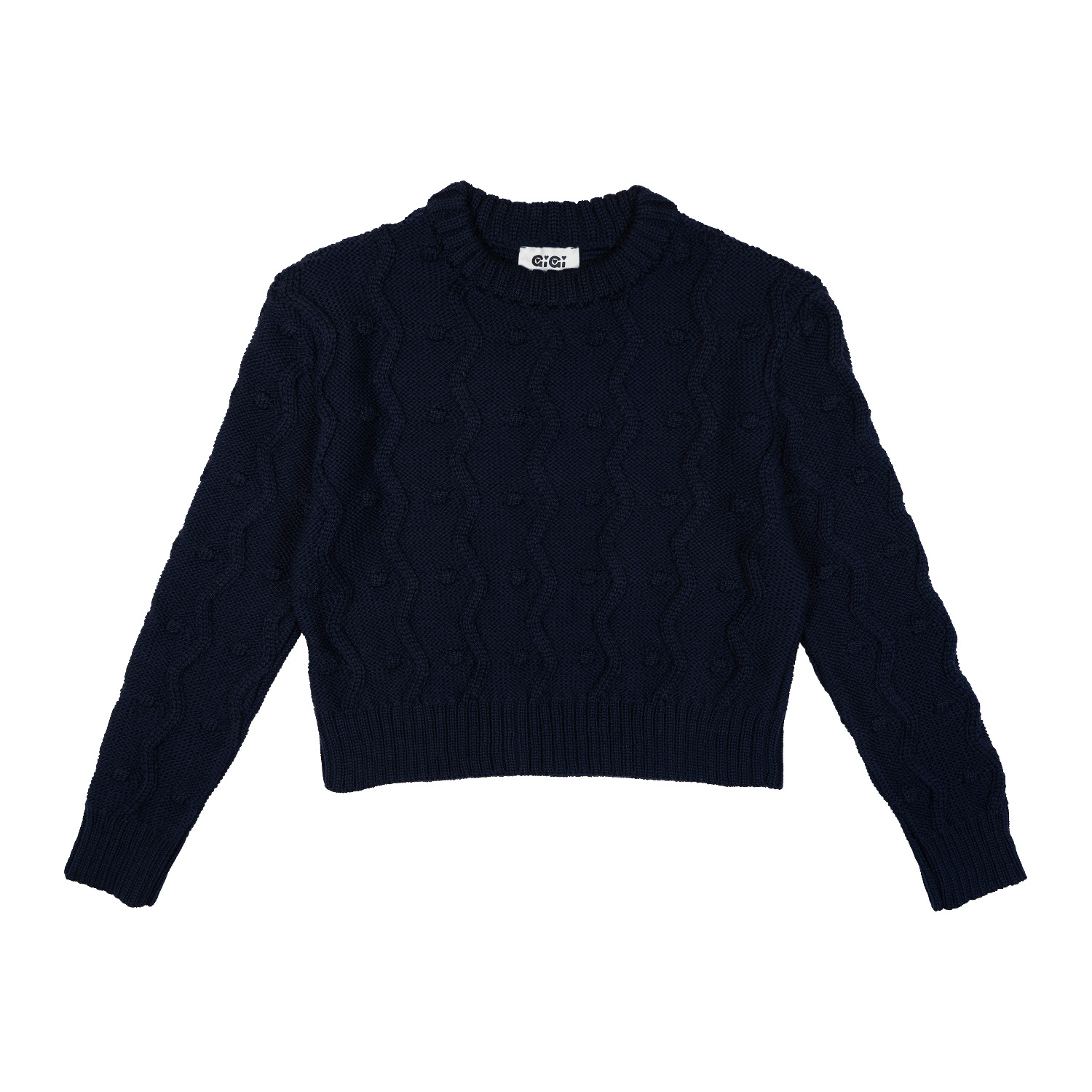 Gigi Knitwear Women's Blue Bubble Sweater In Navy In Blue