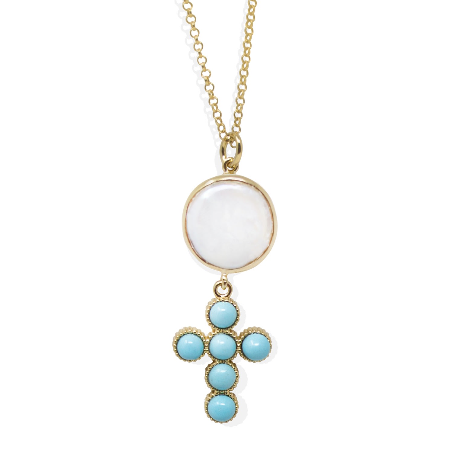 Women’s Blue Hope Gold-Plated Turquoise Necklace Vintouch Italy