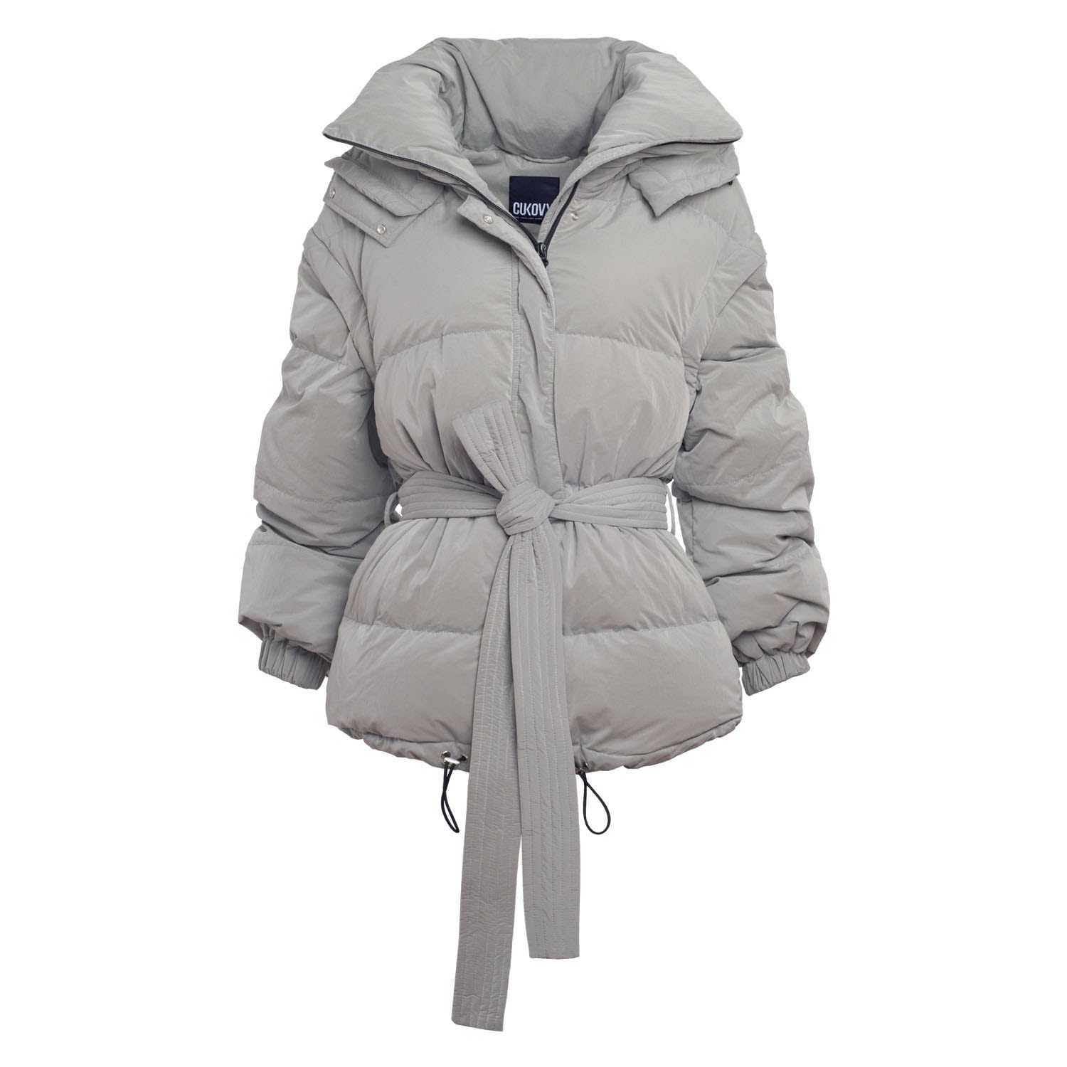 Grey Women’s Rora Down Feather Puffer Jacket-Silver Small Cukovy