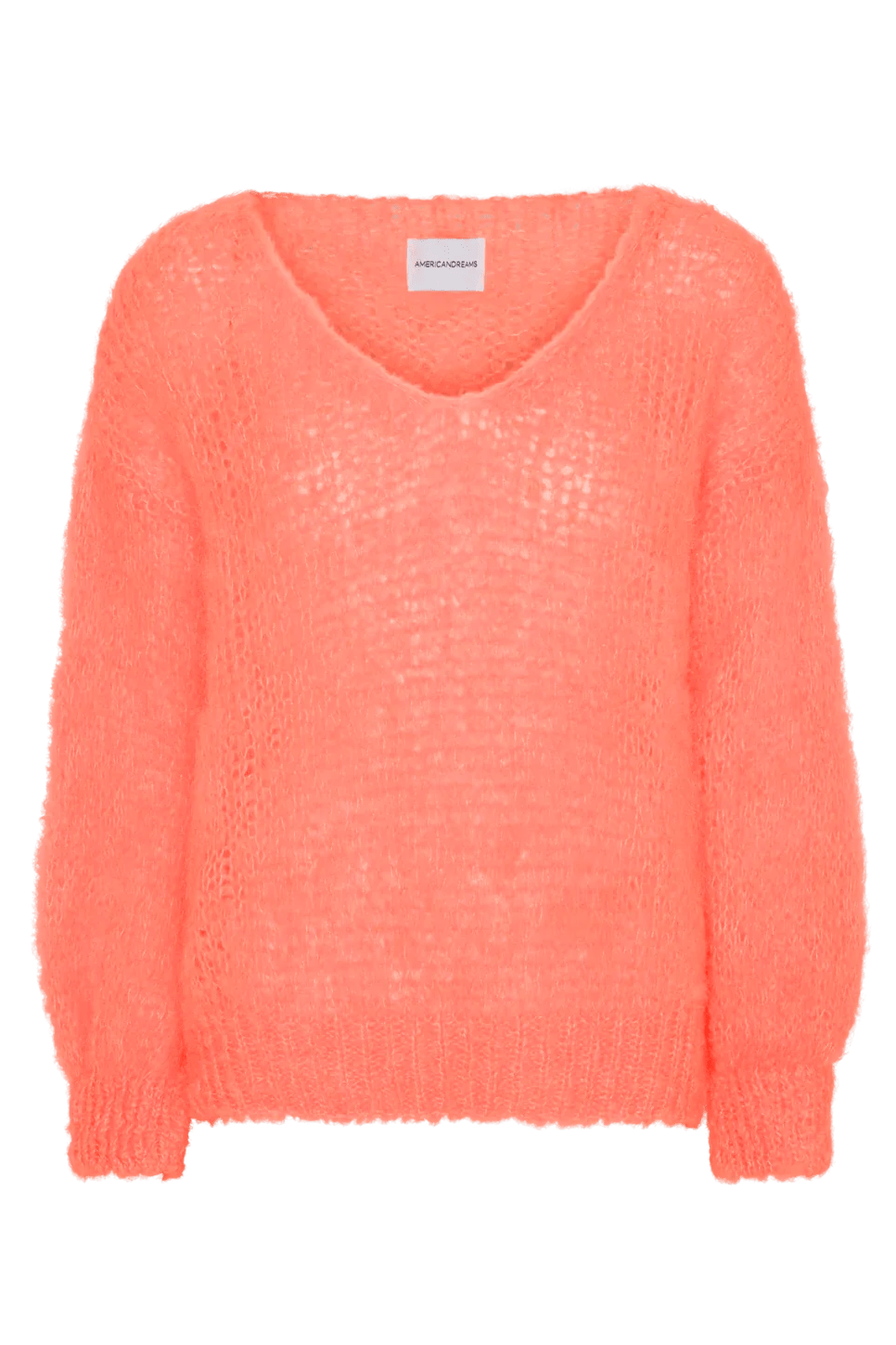Americandreams Women's Yellow / Orange Milana Ls Mohair Knit Salmon