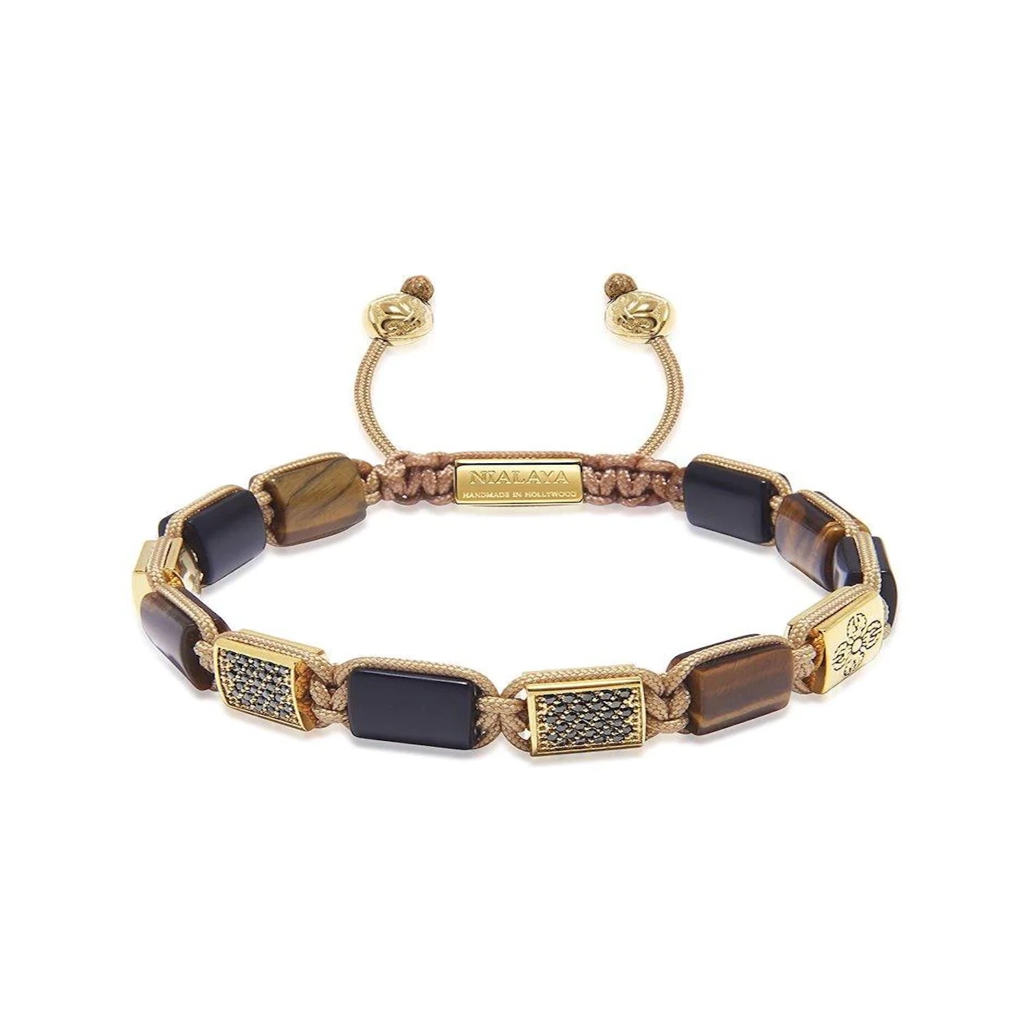 Men’s The Dorje Flatbead Collection - Matte Onyx And Brown Tiger Eye Nialaya