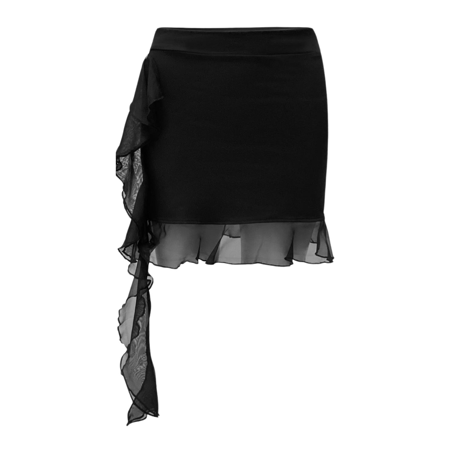 Ow Collection Women's Black Harper Asymmetric Mini Skirt