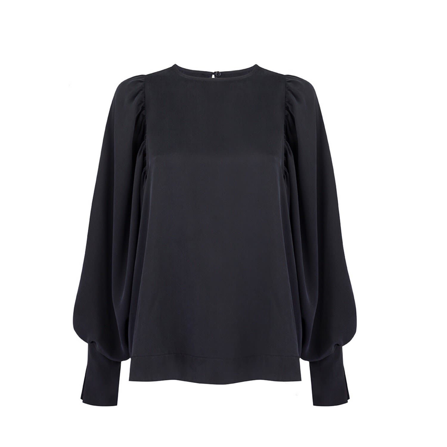 black silk blouse outfit