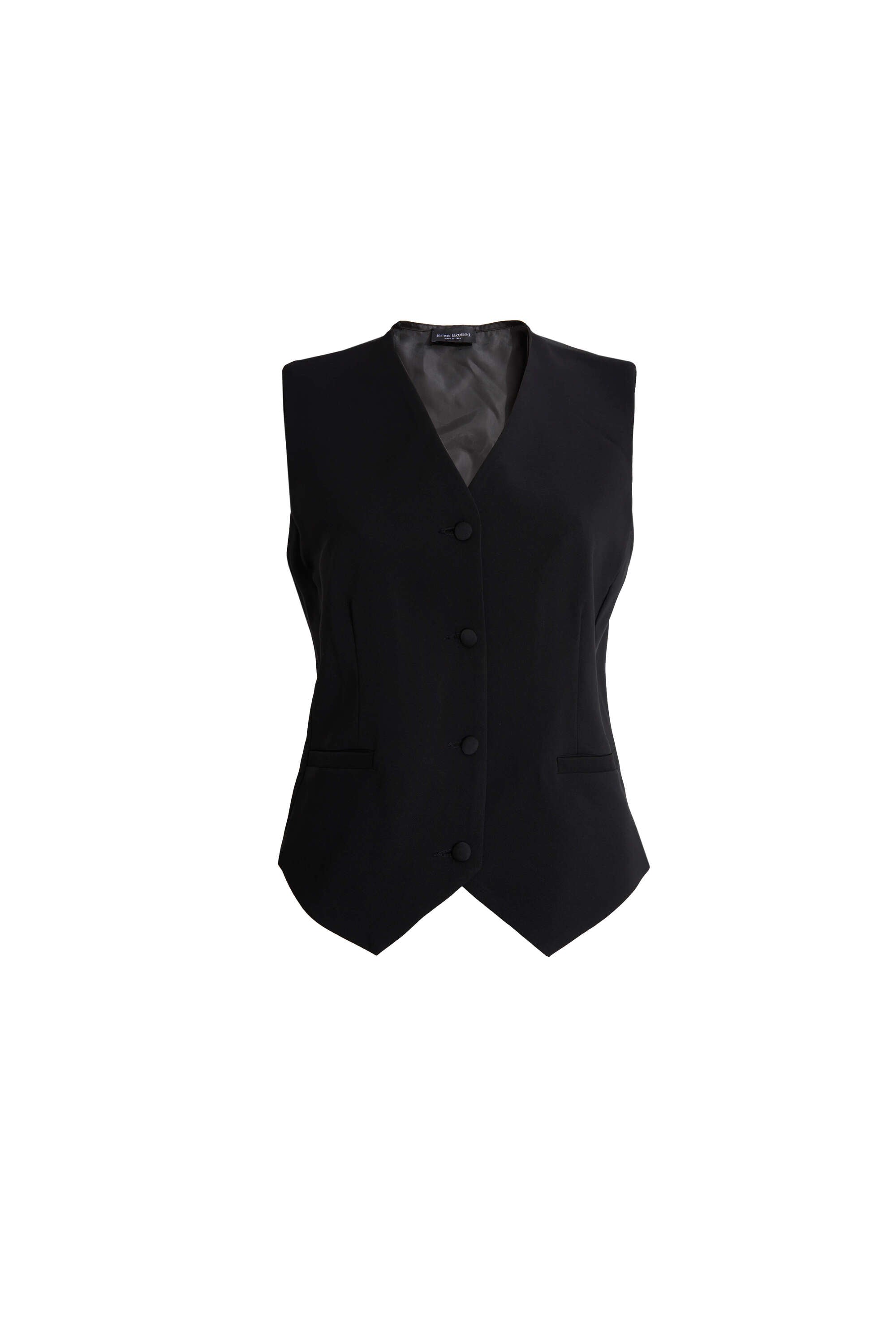 Women’s Plain Fitted Waistcoat Black Extra Large James Lakeland