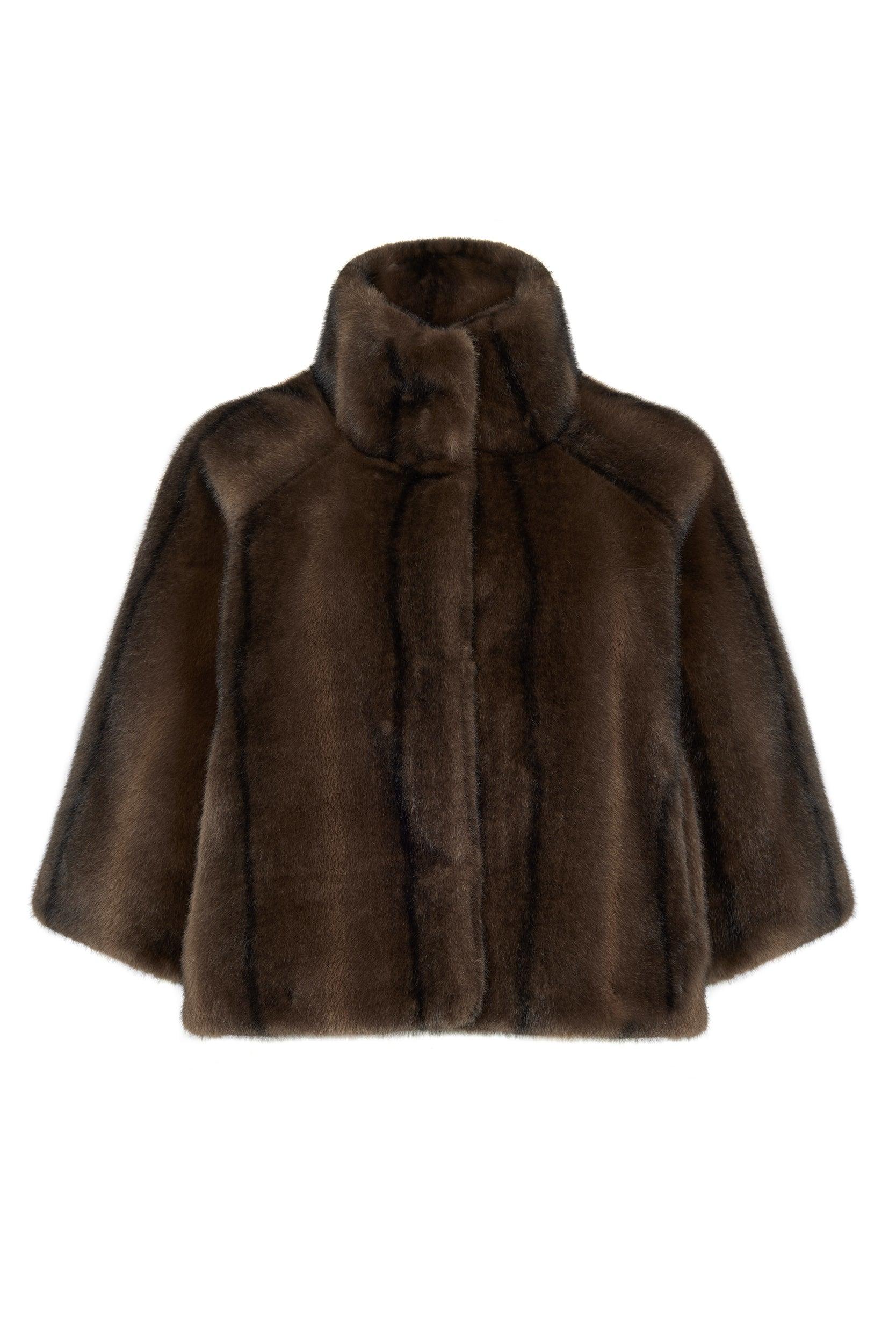 Issy London Women's Trinny Cropped Faux Fur Jacket Brown In Brown