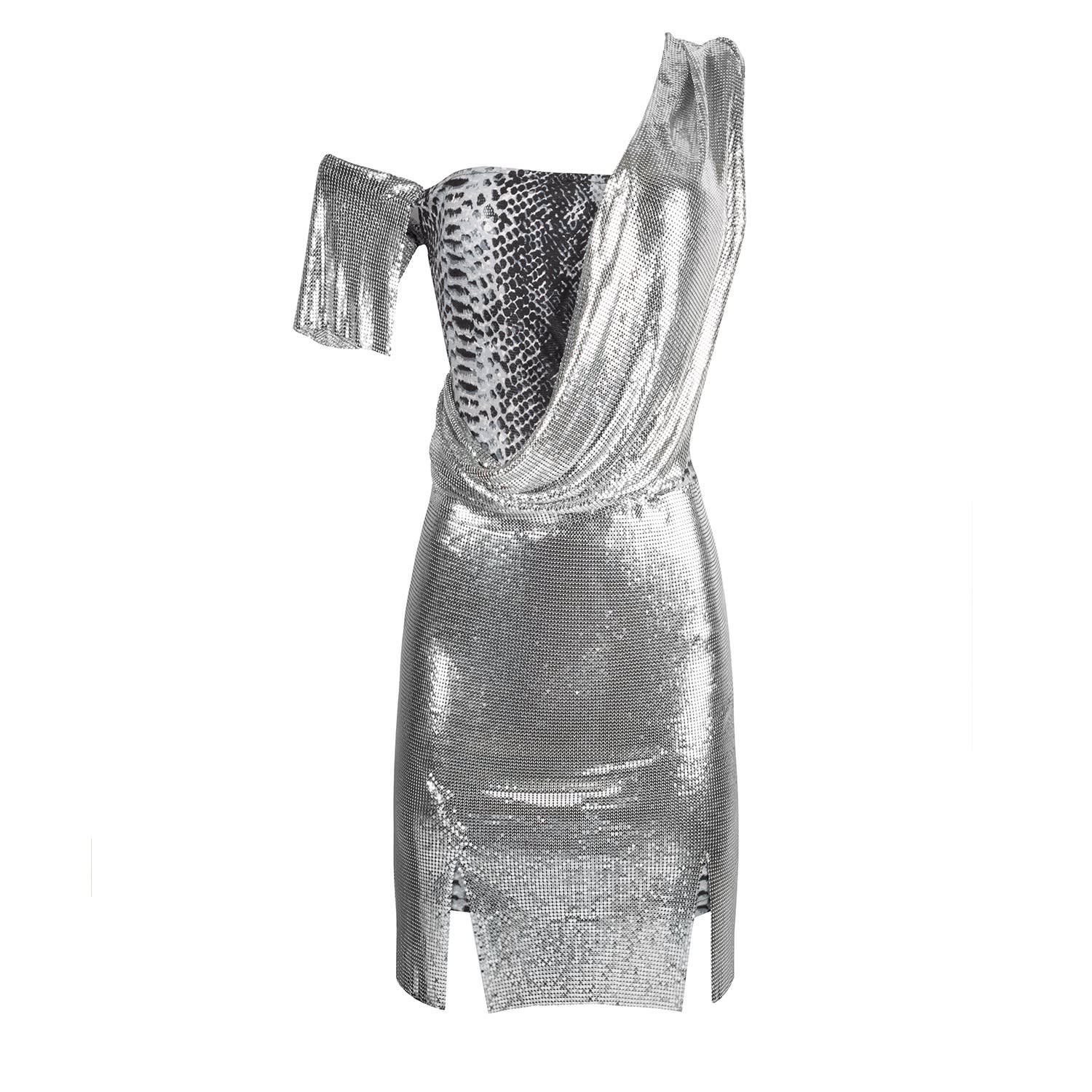 silver metal dress