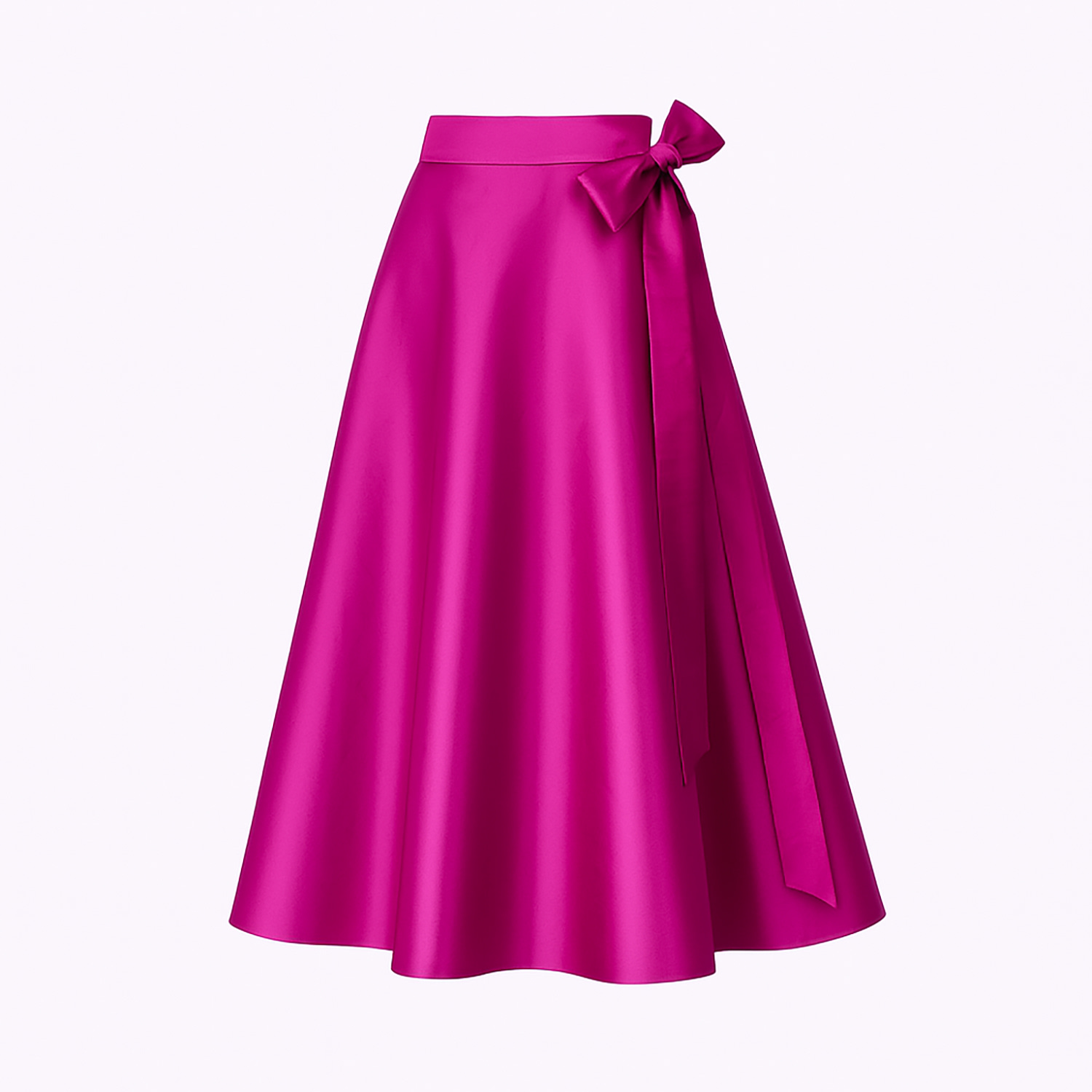 Women's Metallic Magenta Hued Wrap Around Midi Skirt In Silk | Large | Richa Sharma