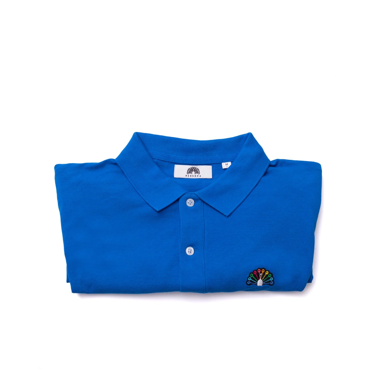 Blue Pique Cotton Polo T-Shirt For Men Medium Persona