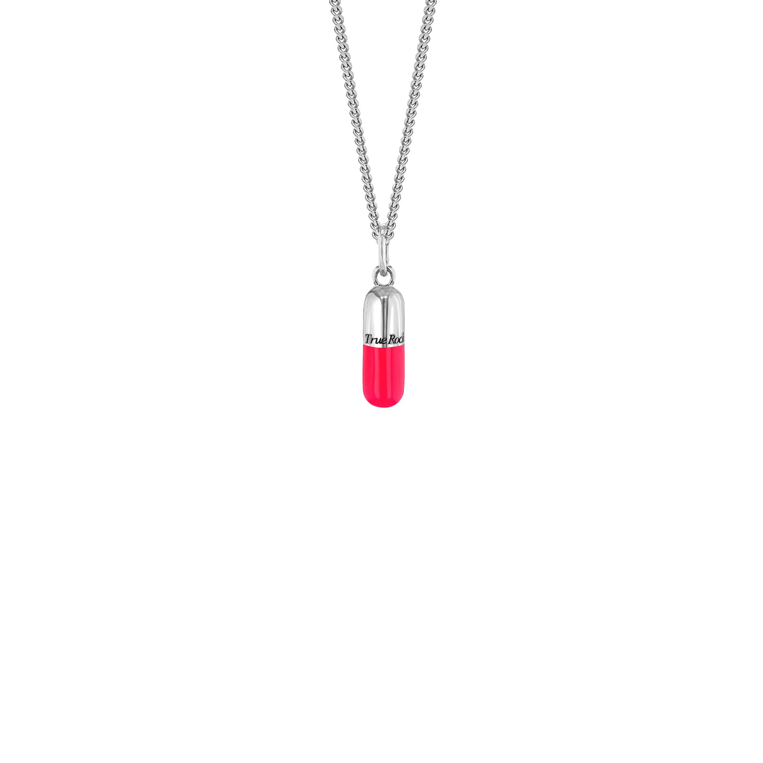 True Rocks Women's Silver / Pink Small Neon Pink & Sterling Silver Pill Pendant In Multi