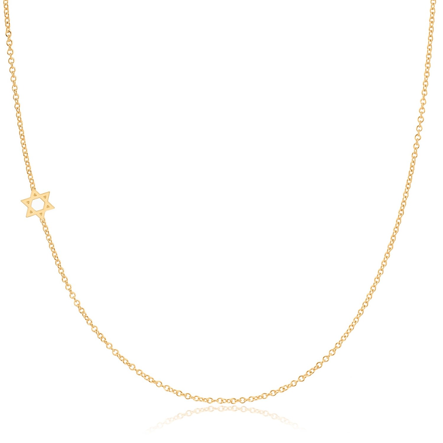 Maya Brenner Women's 14k Gold Asymmetrical Charm Necklace - Yellow Gold - Star Of David - 18" In Gold