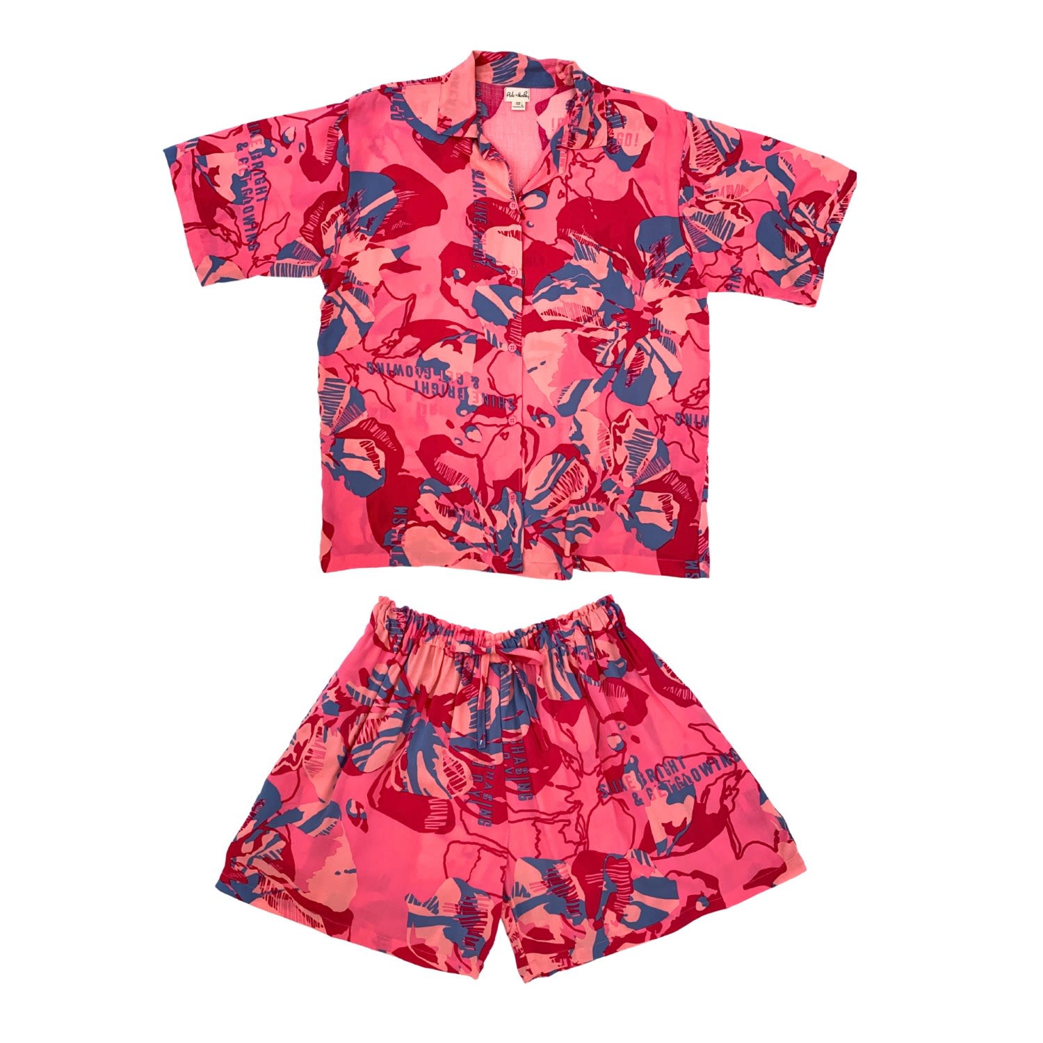 Pink / Purple Play Live Shine And Bright Travel Matching Set In Pink Floral L/Xl Pink Haley