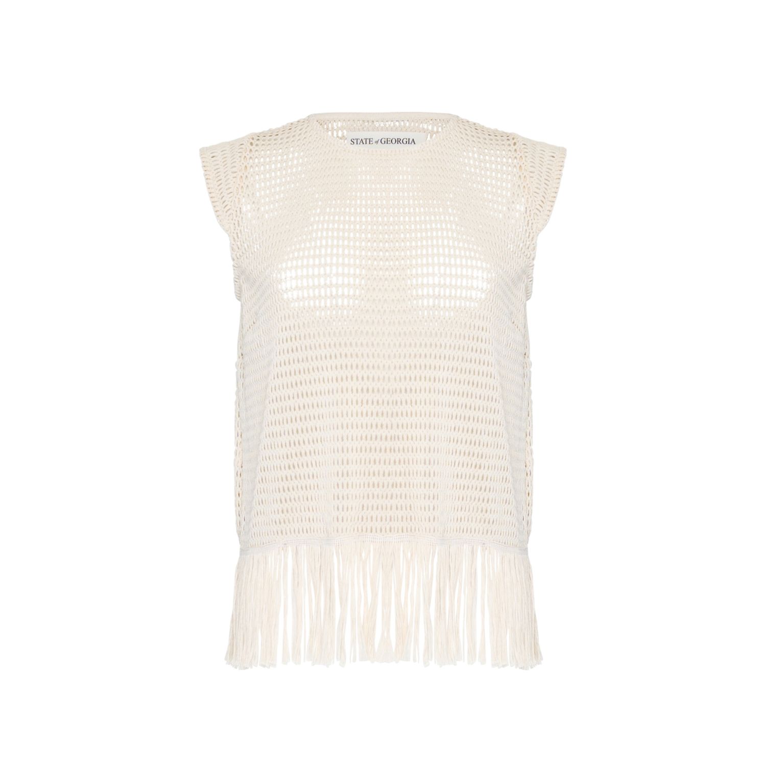 State Of Georgia Women's Neutrals The Erika Knitted Top Soft Latte Cream