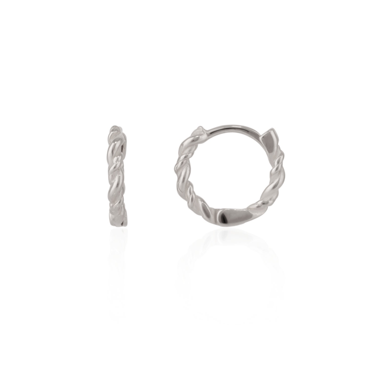 Spero London Women's Twisted Sterling Silver Mini Huggie Hoop Earring - Silver In Silver