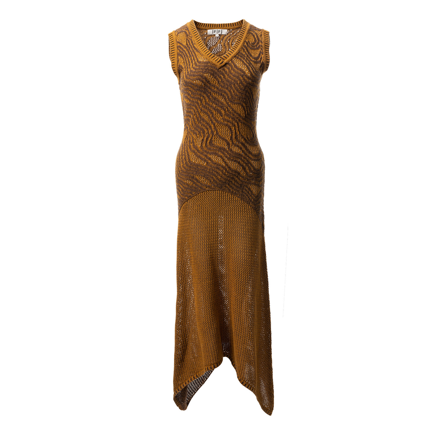 Women’s Brown Fully Fashioning Bella Amber Maxi Knit Dress Xs